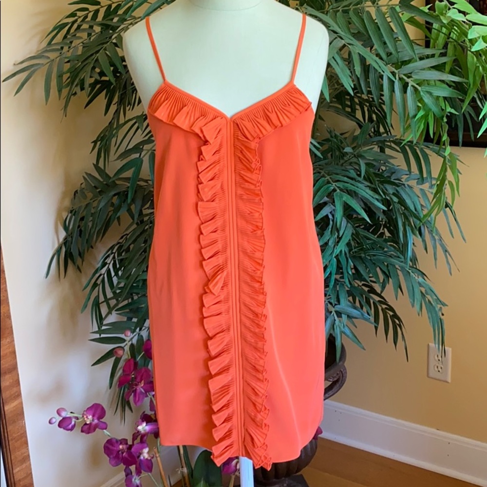 Tibi Orange Silk Tank Dress